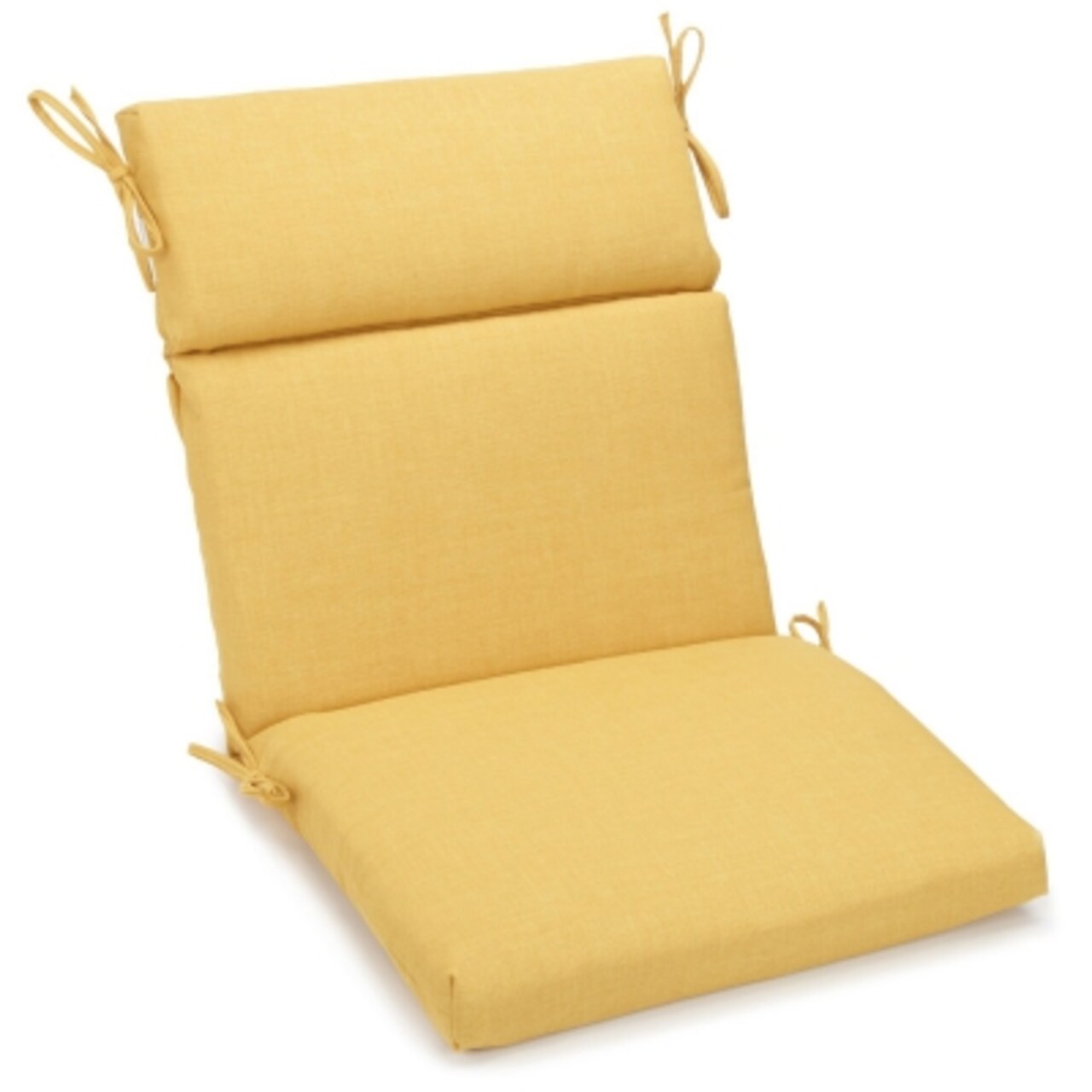 18-inch by 38-inch Spun Polyester Outdoor Squared Seat/Back Chair Cushion - Lemon